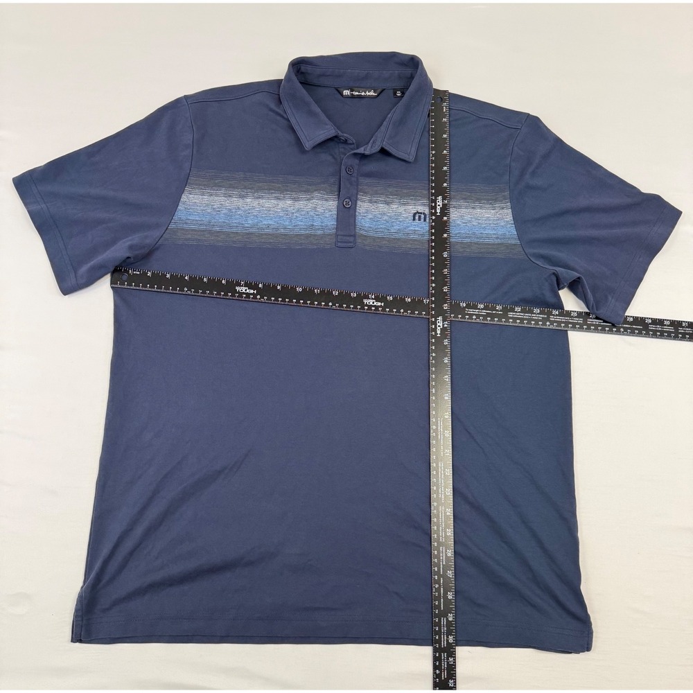 TravisMathew Mens XXL Polo Shirt Bundle 2 Pack Navy Blue Grey Striped Golf‎ Tops - Picture 4 of 14